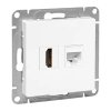 EKF UP1-SOW-HDMI+RJ45 Механизм розетки HDMI+RJ45 (cat5), белый Эпика