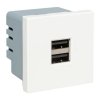EKF E2MR2-20USB-10 Розетка USB A+A, 2.1А, 2 гнезда, без индикатора