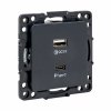 EKF EZR-2USB-type-C Стокгольм Механизм Розетки с 2USB type-A + type-C