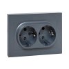 EKF UP1-SOG-211 Механизм розетки двойной, 16А, с заземлением, со шторками, с рамкой