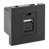 EKF E2MR2B-21USB-10-AC Розетка USB A+C, 2.1А, 2 гнезда, без индикатора