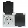 EKF Венеция Розетка 2-местная 16А с заземлением с крышкой IP54 EVR16-129-30-540