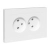 EKF UP1-SOW-200 Механизм розетки двойной, 16А, без заземления, без шторок, с рамкой