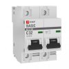 EKF Автоматический выключатель 2P 32А (C) 10kA ВА 47-100 EKF Basic mcb47100-2-32C-bas