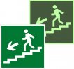 EKF pn-e-14-f Знак пластик E14 "Направление к эвакуационному выходу по лестнице вниз налево" (200x200)