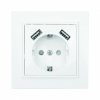 EKF Минск Розетка 1-местная СП с/з 16А ERR16-028-100-2USB