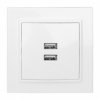 EKF Минск Розетка USB 2-местная СП 2,1А белая ERR-2USB-100