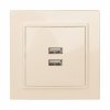 EKF Минск Розетка USB 2-местная СП 2,1А бежевая ERR-2USB-200