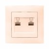 EKF Валенсия розетка компьютерная RJ-45 2-местная кремовая EWK02-035-20