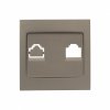 EKF Валенсия лицевая панель розетки RJ-45 1-местная кашемир ESK01-L-035-40