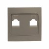 EKF Валенсия лицевая панель розетки RJ-45 2-местная кашемир ESK02-L-035-40