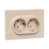 EKF UP1-SOI-210 Механизм розетки двойной, 16А, с заземлением, без шторок, с рамкой