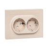 EKF UP1-SOI-211 Механизм розетки двойной, 16А, с заземлением, со шторками, с рамкой