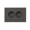 EKF UP1-SOM-201 Механизм розетки двойной, 16А, без заземления, со шторками, с рамкой