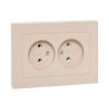 EKF UP1-SOI-200 Механизм розетки двойной, 16А, без заземления, без шторок, с рамкой
