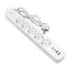 EKF UBA-LUX-503-TC Удлинитель LUX 5 гнезд 2USB 2,4А+2type-C 3 метра 1,5мм2