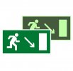 EKF an-e-07-f Знак наклейка E07 "Направление к эвакуационному выходу направо вниз"