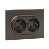 EKF UP1-SOM-211 Механизм розетки двойной, 16А, с заземлением, со шторками, с рамкой