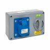 EKF ps-1413-16-220 Розетка с блокировкой и выключателем 1413 2Р+РЕ 16А 220В