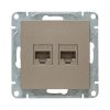 EKF UP1-SOC-2RJ45-5 Механизм розетки RJ45 - 2шт, (cat5), шампань Эпика