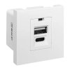 EKF E2MR2-21USB-10-AC Розетка USB A+C, 2.1А, 2 гнезда, без индикатора