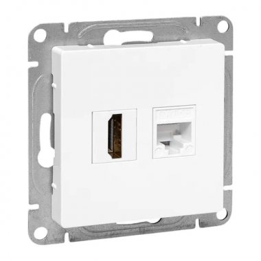 Фотография товара 'EKF UP1-SOW-HDMI+RJ45 Механизм розетки HDMI+RJ45 (cat5), белый Эпика'