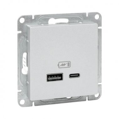 Фотография товара 'EKF UP1-SOA-USBA+USBC Механизм розетки USB-A+С, алюминий Эпика'