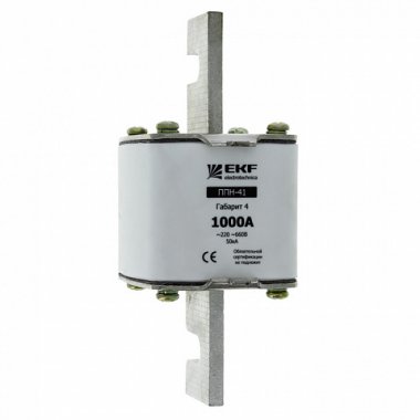 Фотография товара 'EKF Плавкая вставка ППН-41 габарит 4 PROxima fus-41/1250/1000'