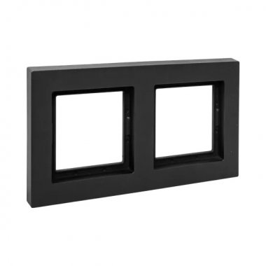 Фотография товара 'EKF UP1-FPB-02-44 2 - местная рамка, IP44, чёрная, пластик Эпика'
