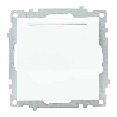 Фотография товара 'EKF EWV10-124-90 Валенсия Механизм розетки 1-местной с/з 16А белая с крышкой и защ. штор. IP44'