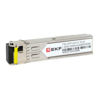 Фотография товара 'EKF TSX-SFP-GS1D-15-20 SFP модуль 1,25 Гбит одинарное одномодовое оптоволокно 1550нм'