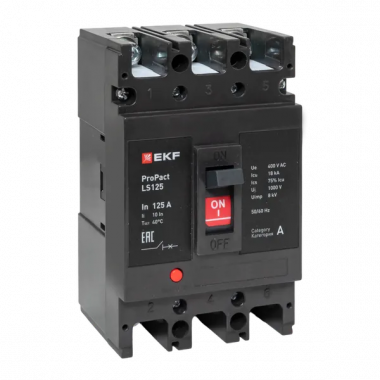 Фотография товара 'EKF mccb-125-18-3-160-ls Автоматический выключатель LS125 18кА 3P 160А'