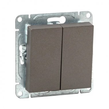 Фотография товара 'EKF UP1-SWM-20 Механизм выключателя, двухклавишный, мокко Эпика'