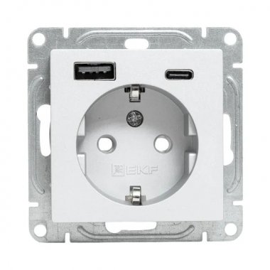 Фотография товара 'EKF UP1-SOA-111-USBA+USBC Механизм розетки с USB-A+С - 2шт, 16А'