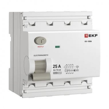 Фотография товара 'EKF E1046M2510 Выключатель дифференциального тока ВД-100N 4P 25А 10мА'