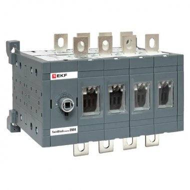 Фотография товара 'EKF tb-s-250-4p-rev Рубильник 250A 4P реверсивный без рукоятки управления TwinBlock'