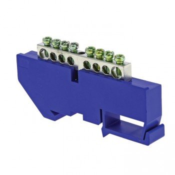 Фотография товара 'EKF Шина «0» N (6x9мм), 8 отверстий, никель, изолятор на DIN-рейку PROxima sn1-63-08-d'