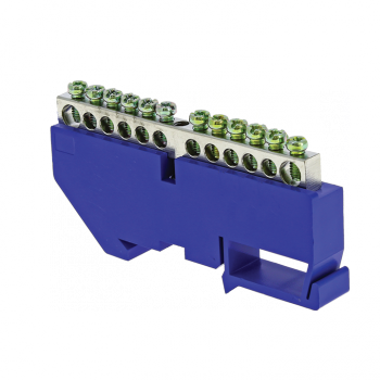 Фотография товара 'EKF Шина «0» N (6x9мм), 14 отверстий, никель, изолятор на DIN-рейку PROxima sn1-63-14-d'