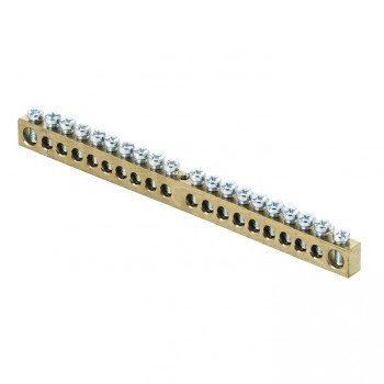 Фотография товара 'EKF Шина PEN «ноль-земля» (6х9мм), 20 отверстий, латунь, крепеж по центру PROxima sn0-63-20-r'