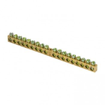 Фотография товара 'EKF Шина PEN «ноль-земля» (6х9мм), 18 отверстий, латунь, крепеж по центру PROxima sn0-63-18'