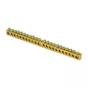 Фотография товара 'EKF Шина PEN «ноль-земля» (8х12мм), 22 отверстия, латунь, крепеж по центру PROxima sn0-125-22-c'