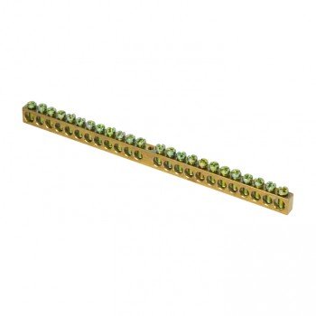 Фотография товара 'EKF Шина PEN «ноль-земля» (8х12мм), 24 отверстия, латунь, крепеж по центру PROxima sn0-125-24-c'