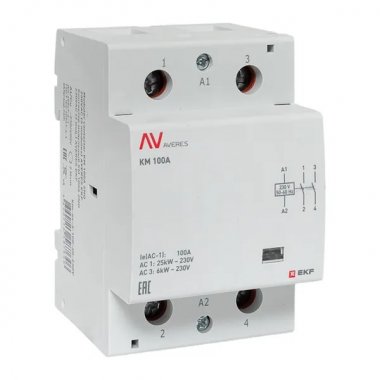 Фотография товара 'EKF km-av-3-100-20-230V Контактор модульный КМ 100А 2NO 230В АС'
