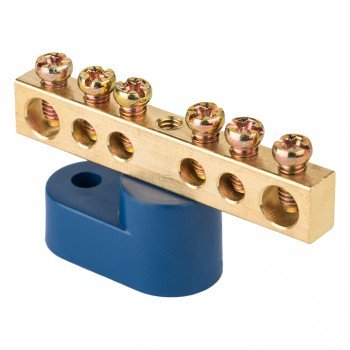 Фотография товара 'EKF Шина «0» N (6х9мм), 6 отверстий, латунь, угловой изолятор PROxima sn0-63-06-1'