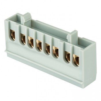 Фотография товара 'EKF Шина «фаза» L (6х9мм), 8 отверстий, латунь, изолированный корпус на DIN-рейку PROxima sn0-63-8-is'