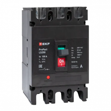 Фотография товара 'EKF mccb-250-25-3-100-ls Автоматический выключатель LS250 25кА 3P 100А'