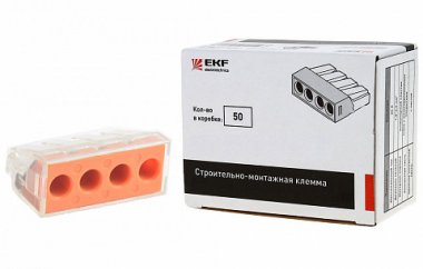Фотография товара 'EKF Клемма СМК 773-174 (с пастой), 4 отверстия, 2,5-6,0 мм2 PROxima plc-smk-773-174'