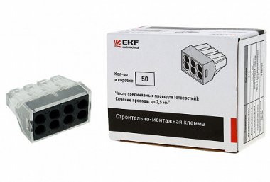 Фотография товара 'EKF Строительно-монтажная клемма СМК 773-108 8 отверстий 1,0-2,5мм2 PROxima plc-smk-108'