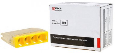 Фотография товара 'EKF Строительно-монтажная клемма СМК 2273-244 4 отверстия 0,5-2.5мм2 PROxima plc-smk-2273-244'