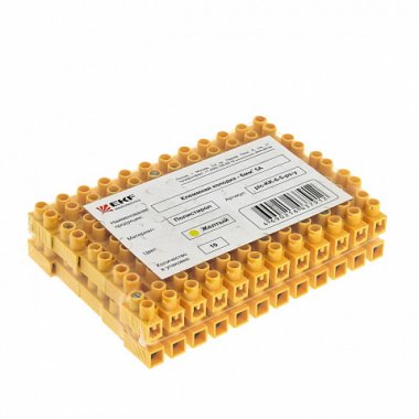 Фотография товара 'EKF Колодка клеммная (10мм) 10А полистирол PROxima plc-KK-10-10-ps-y'